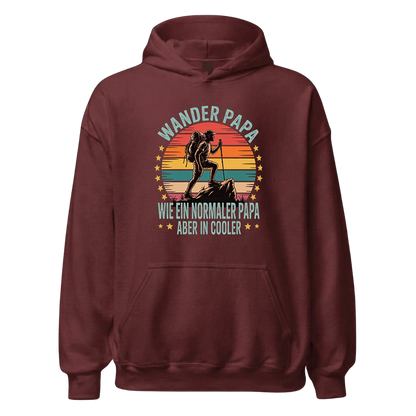 Wanderpapa Hoodie Unisex mit Wander-Motiv, Detailansicht