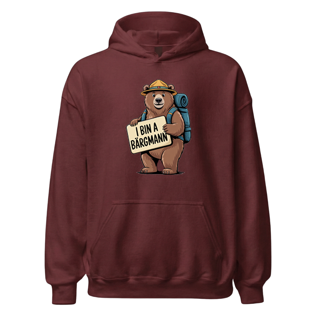 I bin a Bärgmann Hoodie Unisex mit bayrischem Spruch, Detailansicht