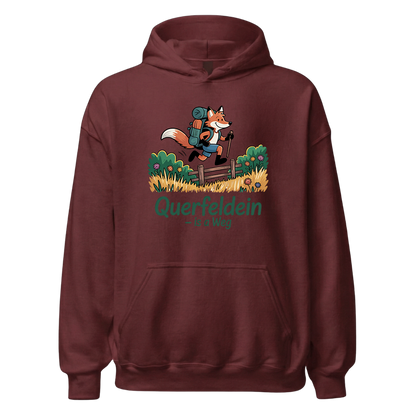 Querfeldein Fuchs Hoodie Unisex mit Fuchs-Motiv, Detailansicht