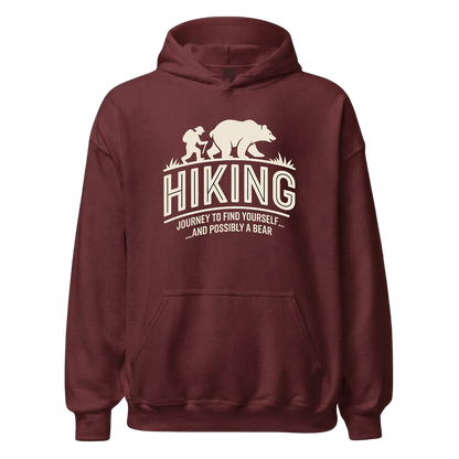 Hiking Journey Hoodie Unisex mit Wander-Motiv, Detailansicht