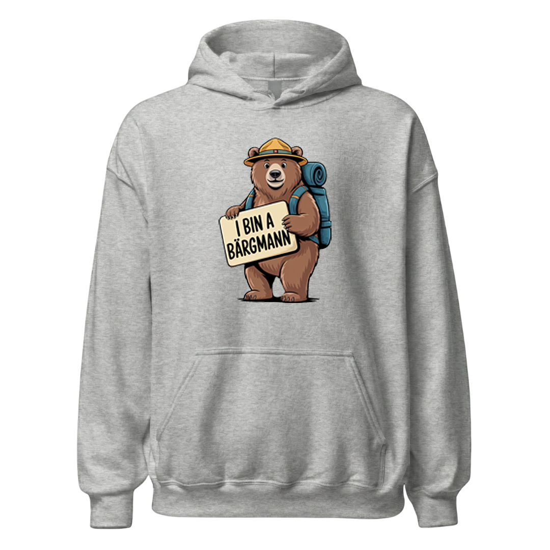 I bin a Bärgmann Hoodie Unisex mit bayrischem Spruch, Rückansicht