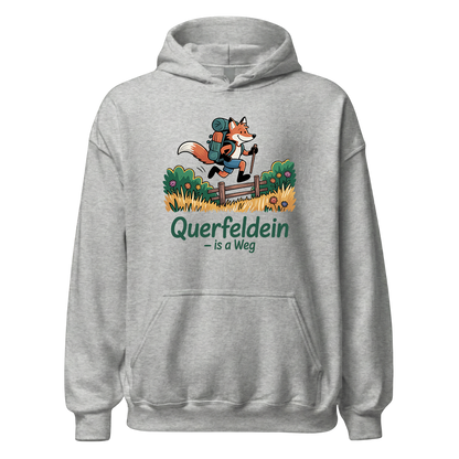 Querfeldein Fuchs Hoodie Unisex mit Fuchs-Motiv, Rückansicht