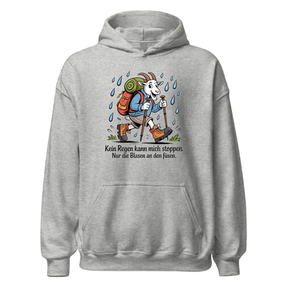 Kein Regen kann mich stoppen Hoodie Unisex mit Spruch, Rückansicht