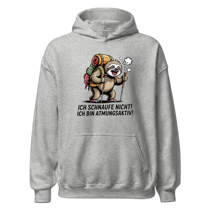 Atmungsaktiv Hoodie Unisex mit Wander-Spruch, Rückansicht
