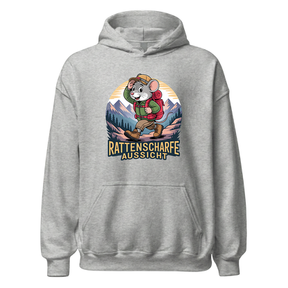 Rattenscharfe Aussicht Hoodie Unisex mit Berg-Motiv, Rückansicht