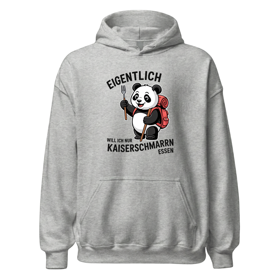Ich will nur Kaiserschmarrn essen Hoodie Unisex mit Spruch, Rückansicht