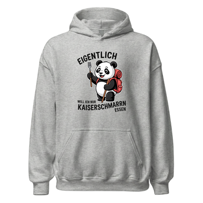Ich will nur Kaiserschmarrn essen Hoodie Unisex mit Spruch, Rückansicht