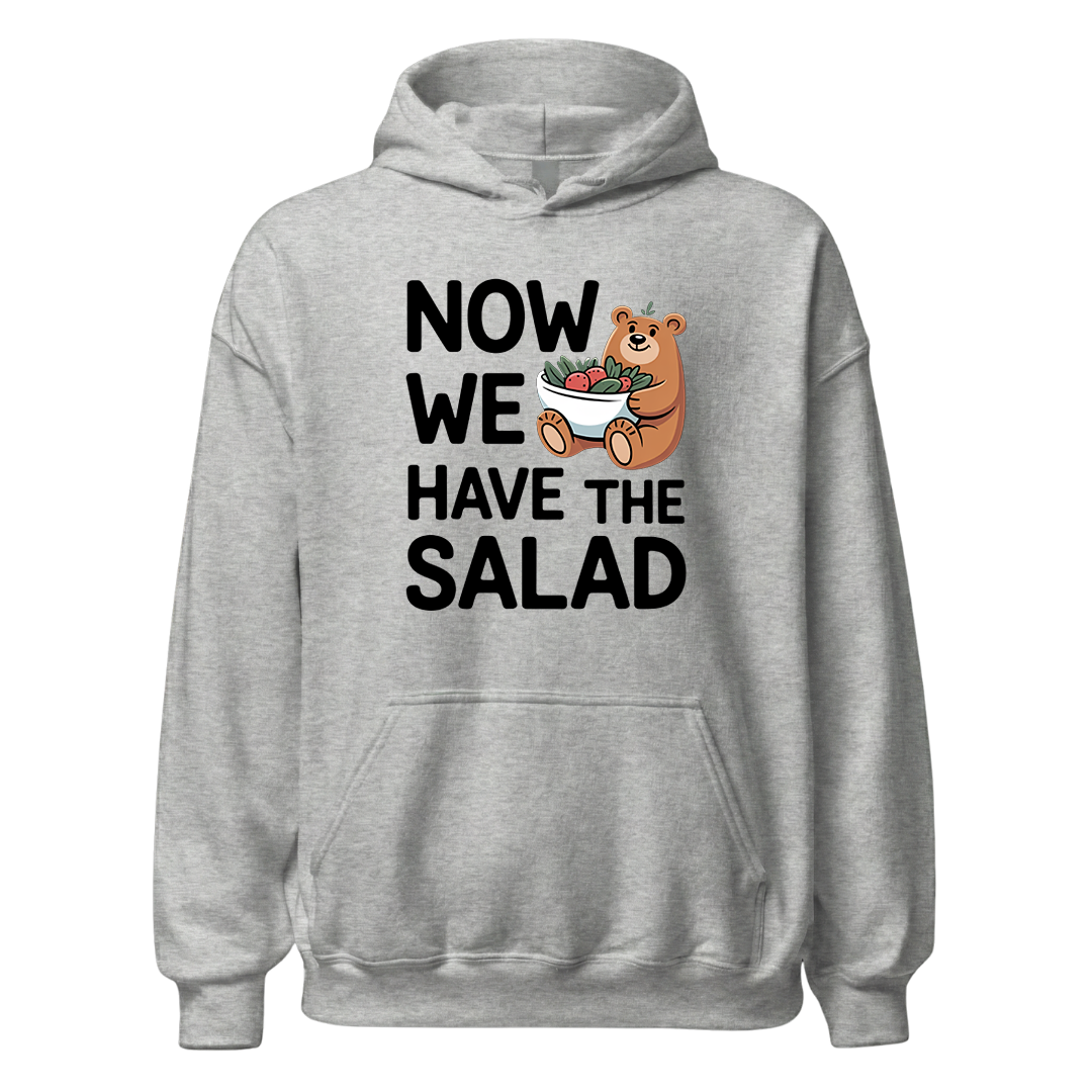 Now we have the Salad Hoodie Unisex mit Spruch, Rückansicht