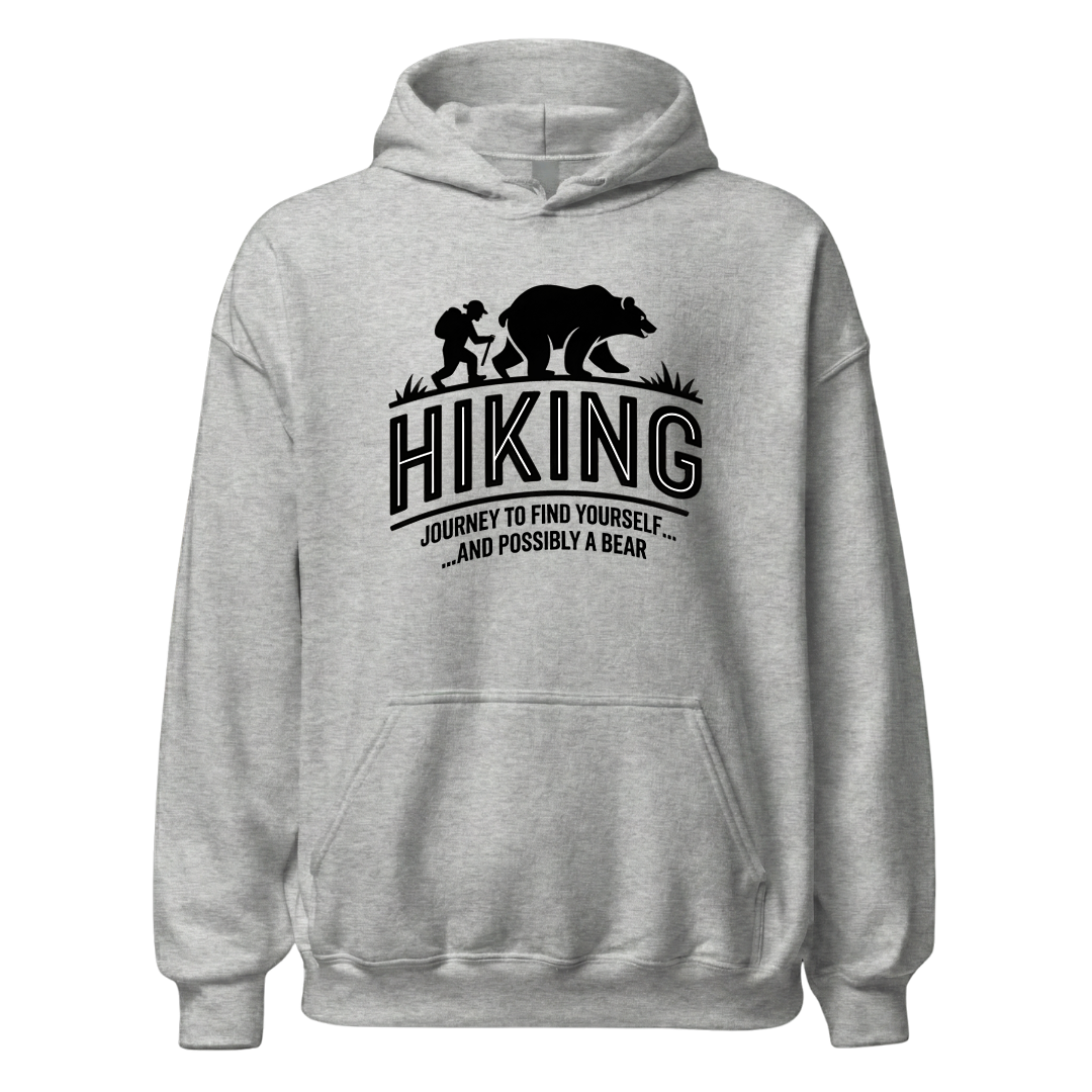 Hiking Journey Hoodie Unisex mit Wander-Motiv, Rückansicht