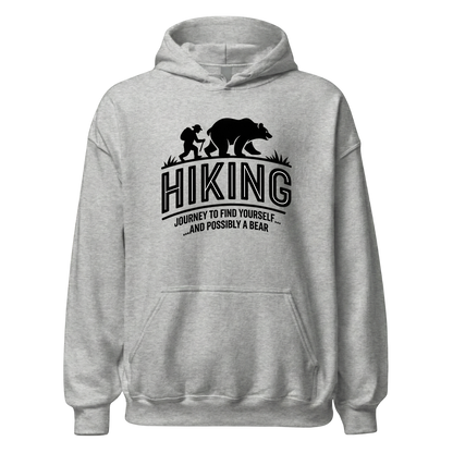 Hiking Journey Hoodie Unisex mit Wander-Motiv, Rückansicht