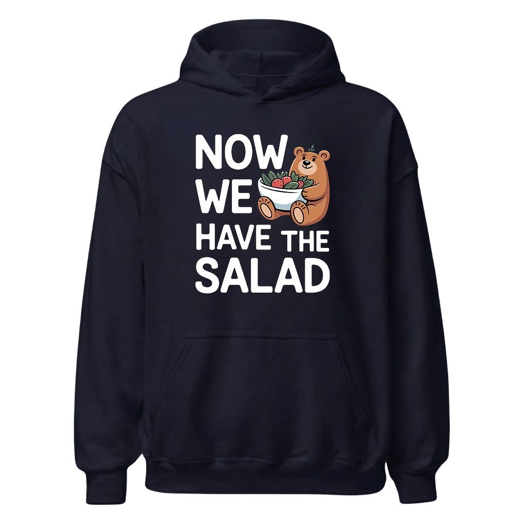 Now we have the Salad Hoodie Unisex mit Spruch, Designdetail