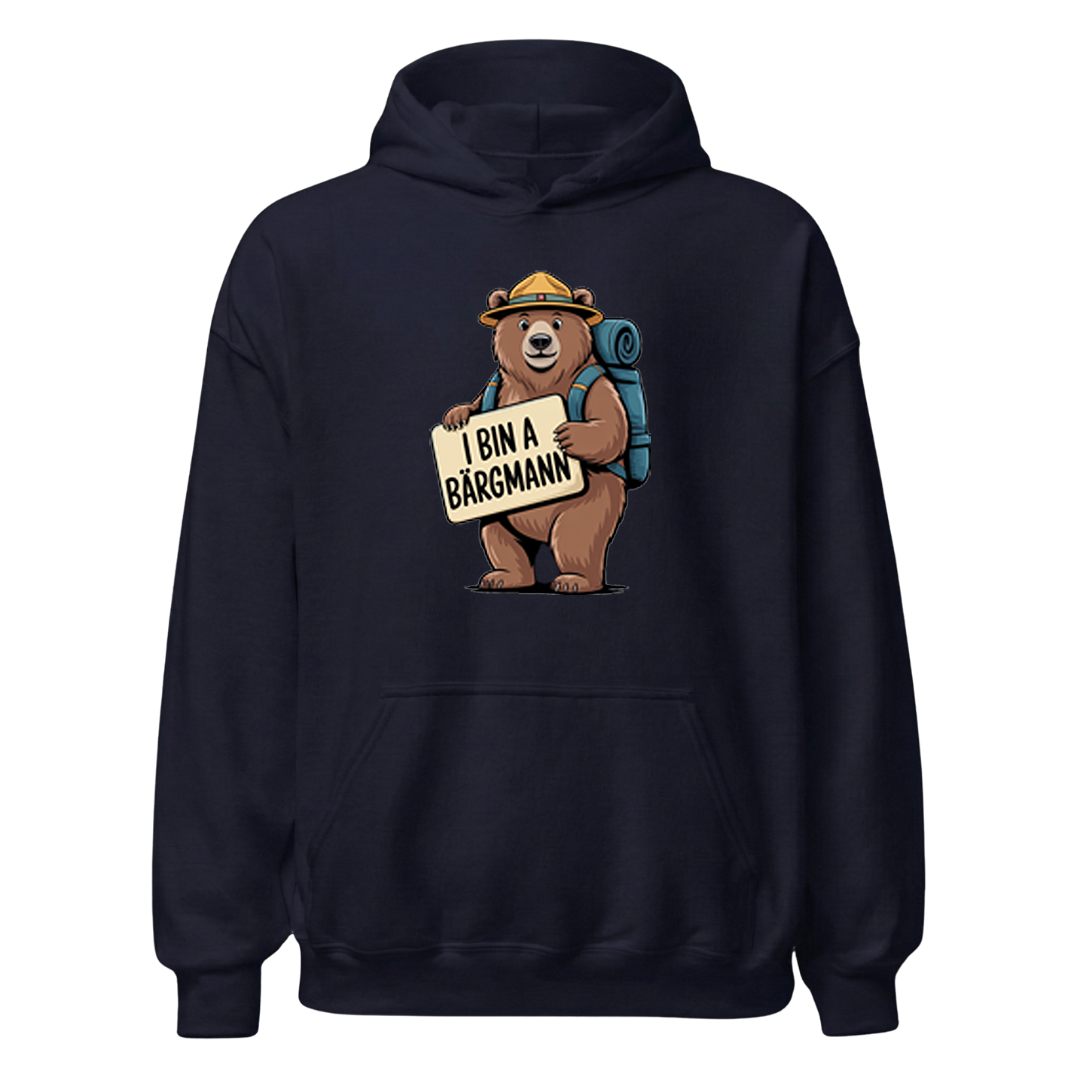 I bin a Bärgmann Hoodie Unisex mit bayrischem Spruch, Designdetail