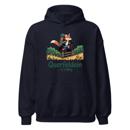 Querfeldein Fuchs Hoodie Unisex mit Fuchs-Motiv, Designdetail