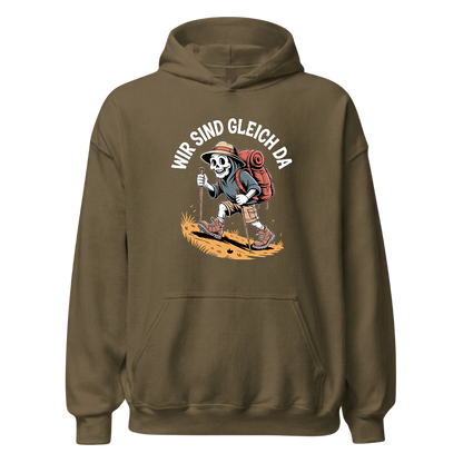 Wir sind gleich da Hoodie Unisex mit Skelett-Motiv, weitere Ansicht