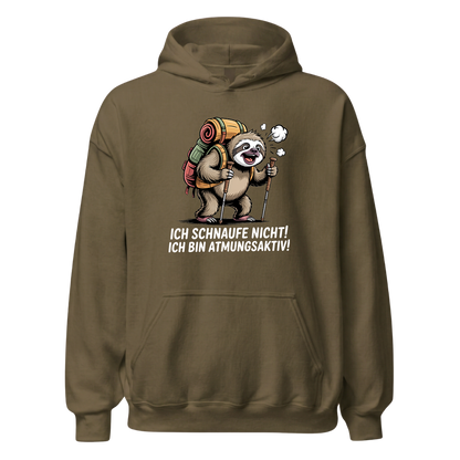 Atmungsaktiv Hoodie Unisex mit Wander-Spruch, weitere Ansicht
