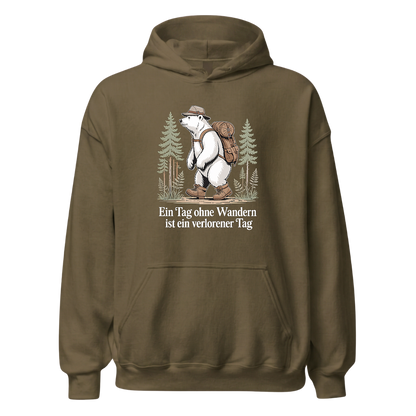 Ein Tag ohne Wandern Hoodie Unisex mit Spruch, weitere Ansicht