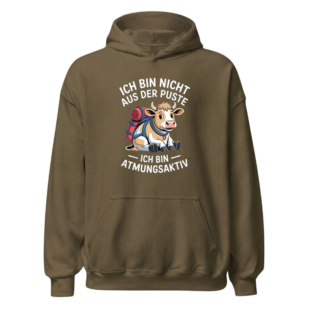 Nicht aus der Puste Hoodie Unisex mit Wander-Spruch, weitere Ansicht