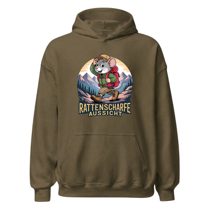 Rattenscharfe Aussicht Hoodie Unisex mit Berg-Motiv, weitere Ansicht