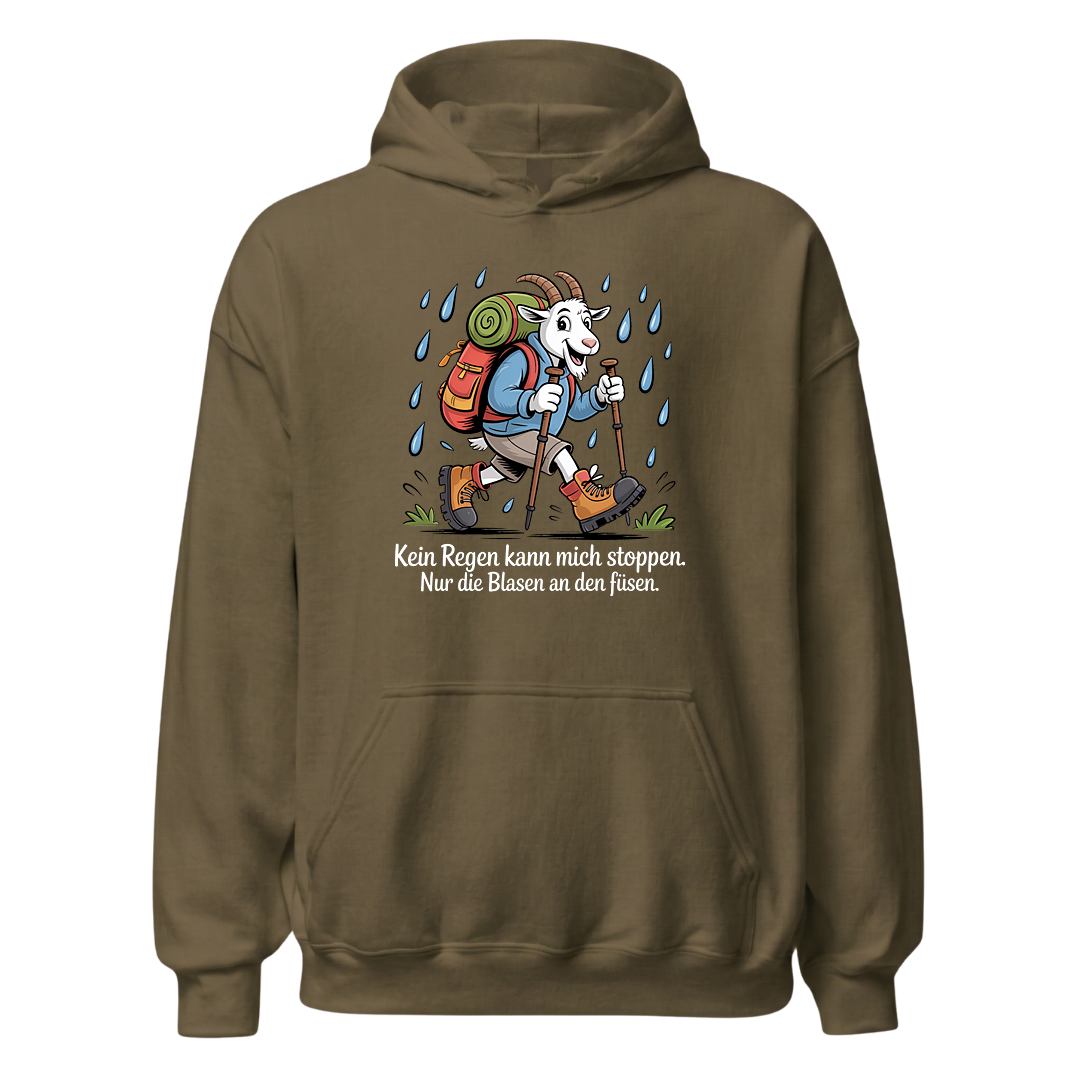 Kein Regen kann mich stoppen Hoodie Unisex mit Spruch, weitere Ansicht