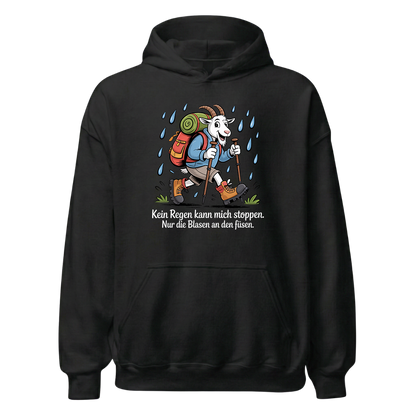 Kein Regen kann mich stoppen Hoodie Unisex mit Spruch, Frontansicht