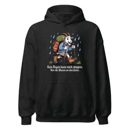 Kein Regen kann mich stoppen Hoodie Unisex mit Spruch, Frontansicht