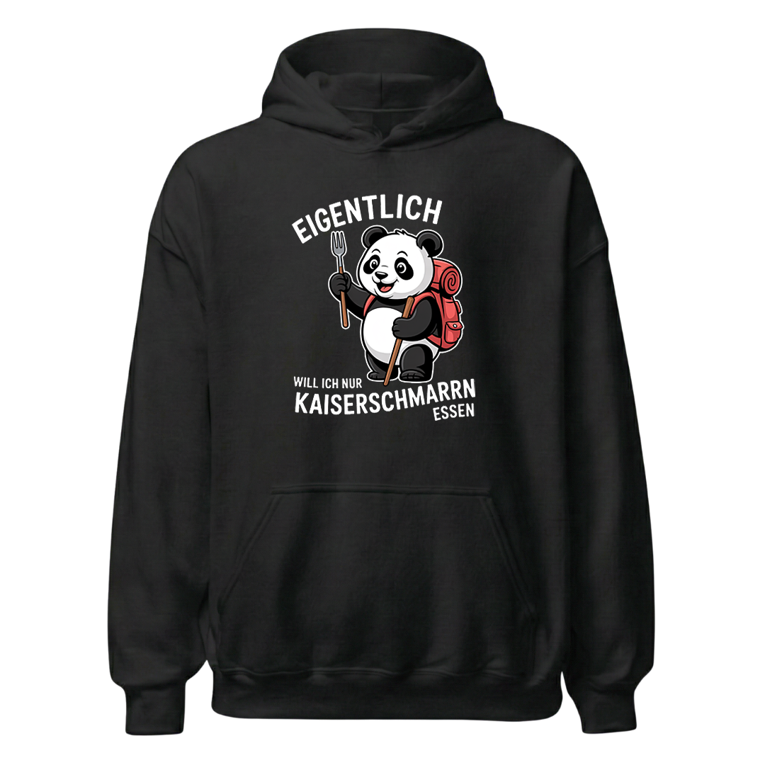 Ich will nur Kaiserschmarrn essen Hoodie Unisex mit Spruch, Frontansicht