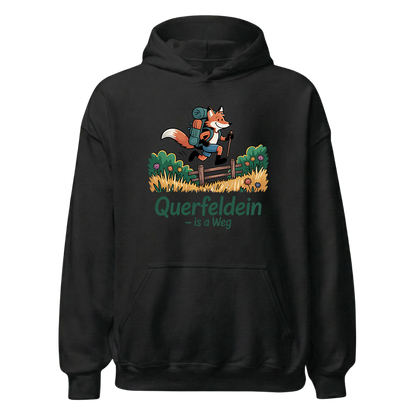 Querfeldein Fuchs Hoodie Unisex mit Fuchs-Motiv, Frontansicht