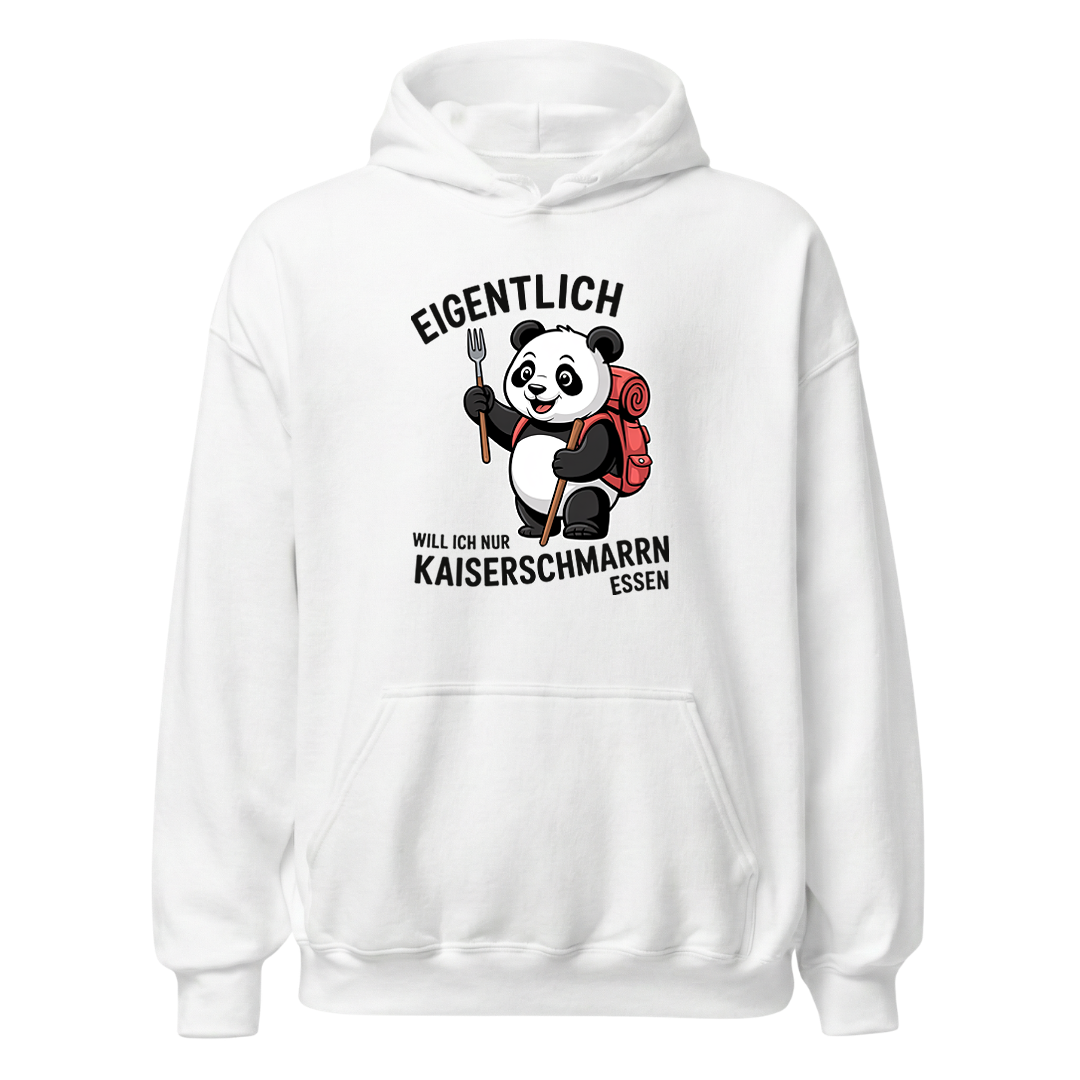 Ich will nur Kaiserschmarrn essen Hoodie Unisex mit Spruch, Motivdetail