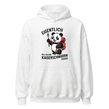 Ich will nur Kaiserschmarrn essen Hoodie Unisex mit Spruch, Motivdetail