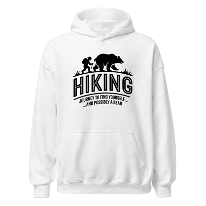 Hiking Journey Hoodie Unisex mit Wander-Motiv, Motivdetail