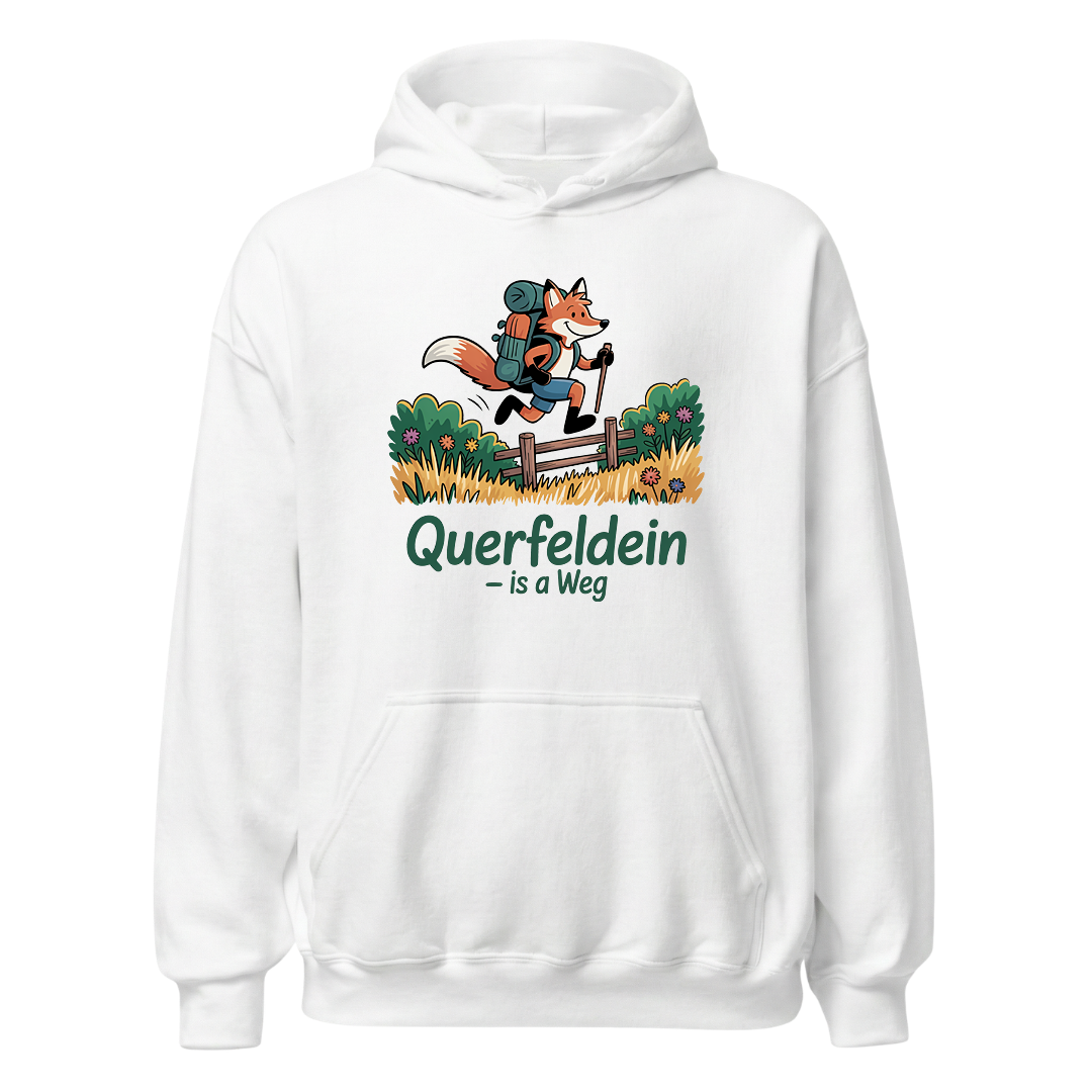 Querfeldein Fuchs Hoodie Unisex mit Fuchs-Motiv, Motivdetail