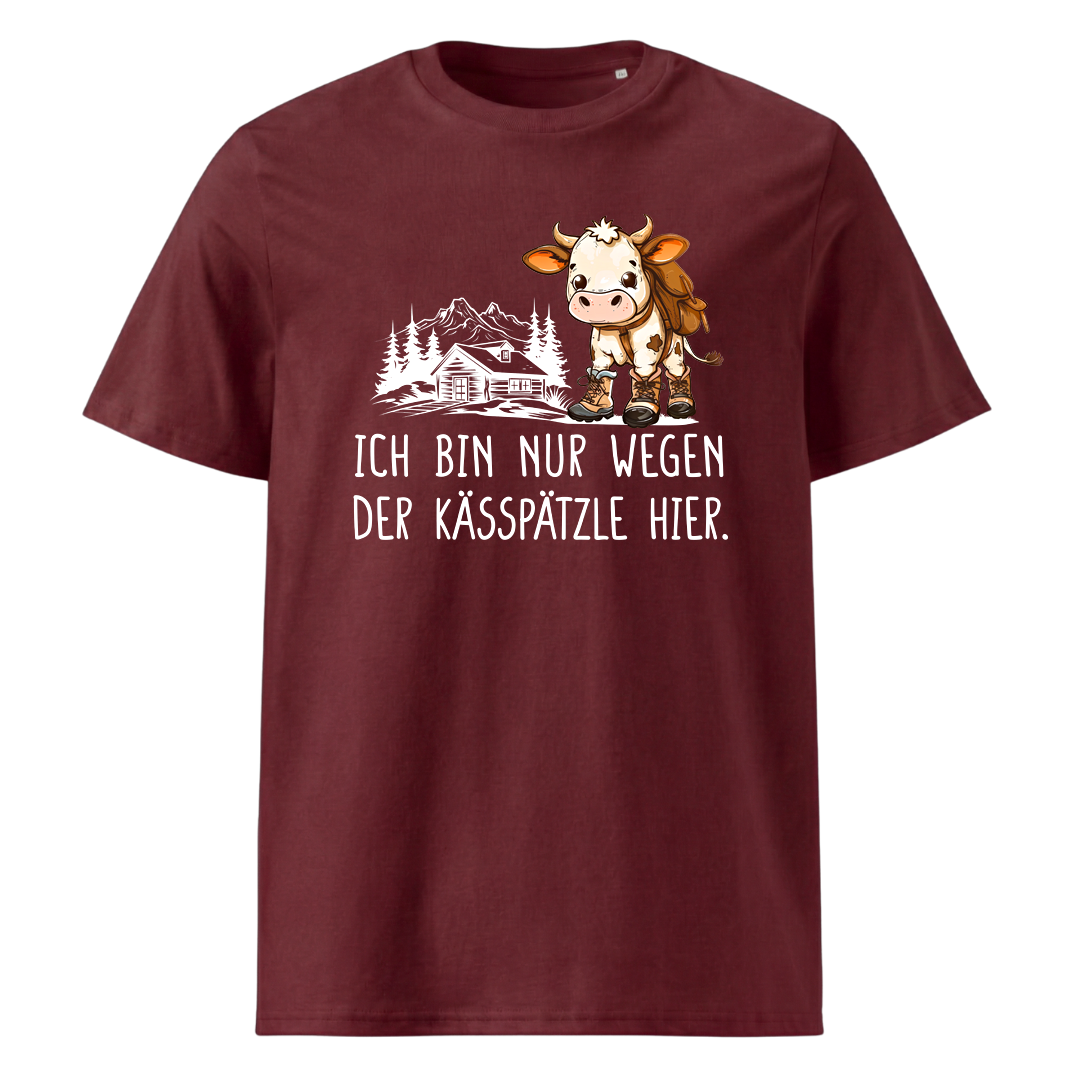Kässpätzle T-Shirt Unisex mit Spätzle-Spruch, Print Nahaufnahme