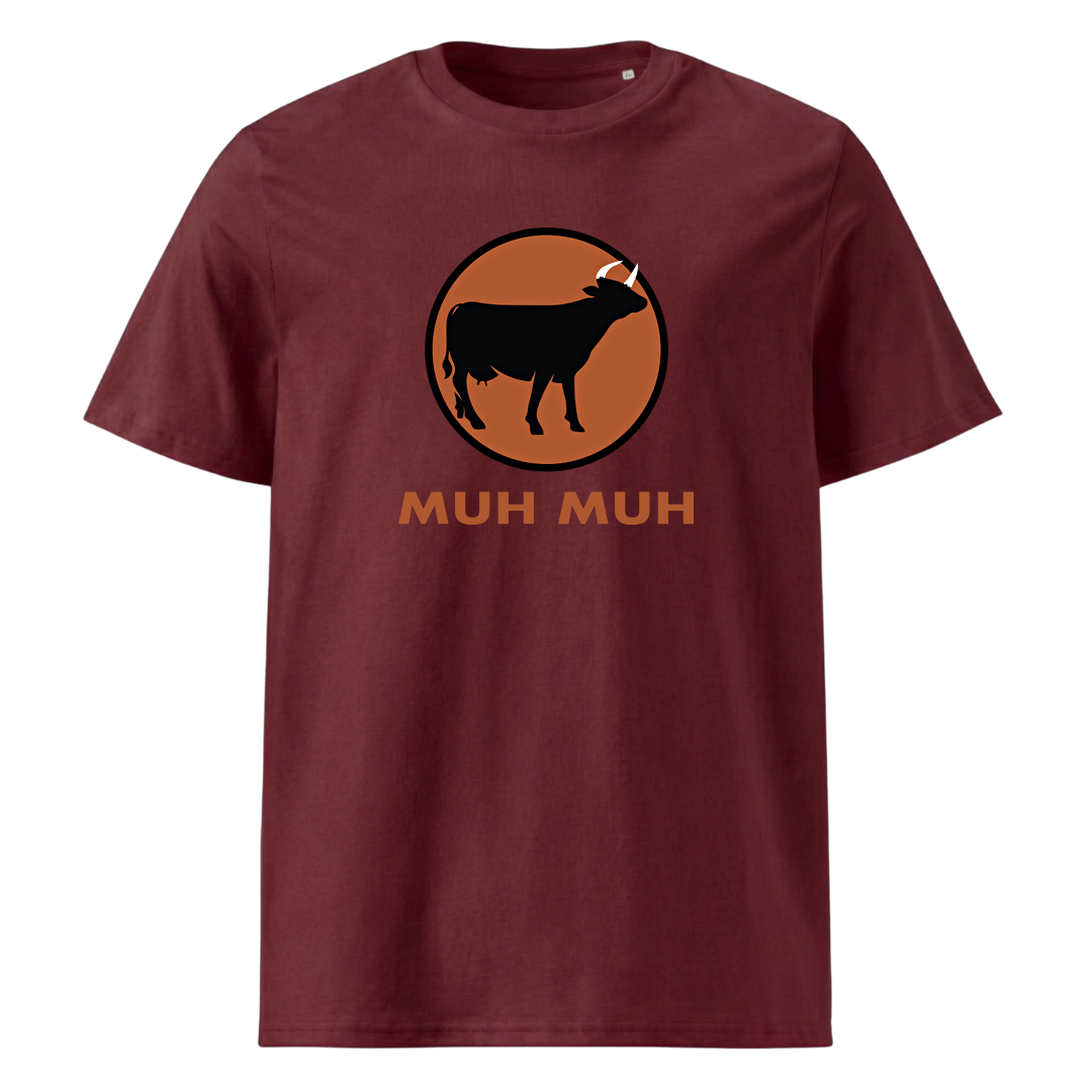 Muh Bio T-Shirt Unisex mit Kuh-Motiv, Print Nahaufnahme