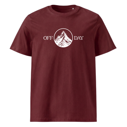 Off Day T-Shirt Unisex mit Bergmotiv, Print Nahaufnahme