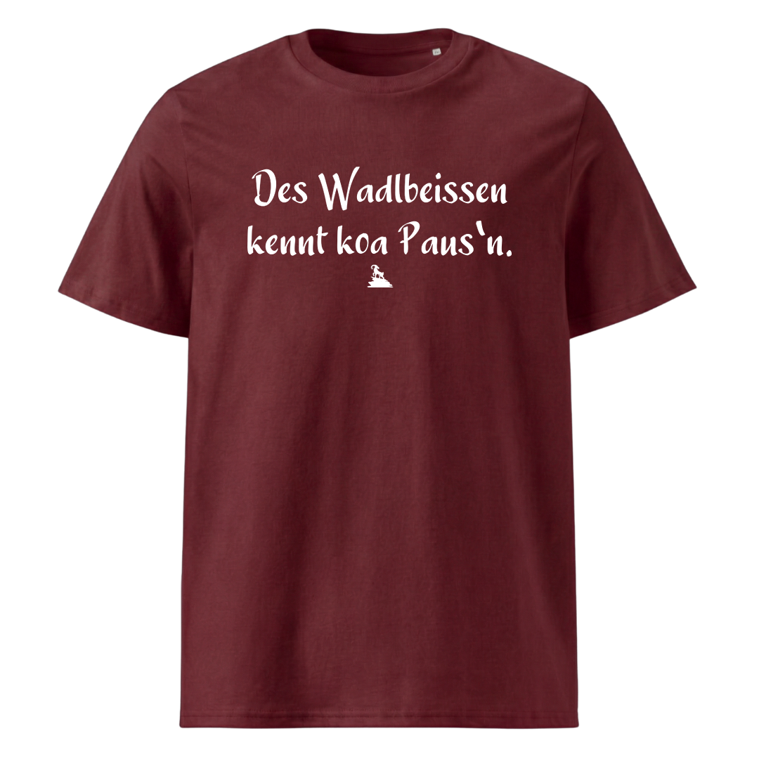 Wadlbeissen T-Shirt Unisex mit bayrischem Spruch, Print Nahaufnahme