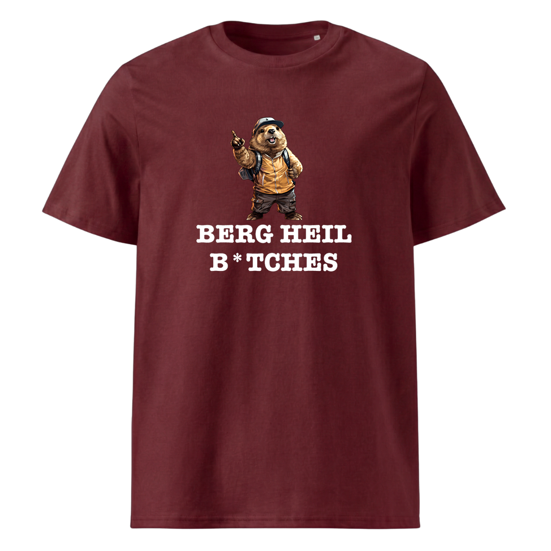Berg Heil T-Shirt Unisex mit Spruch, Print Nahaufnahme