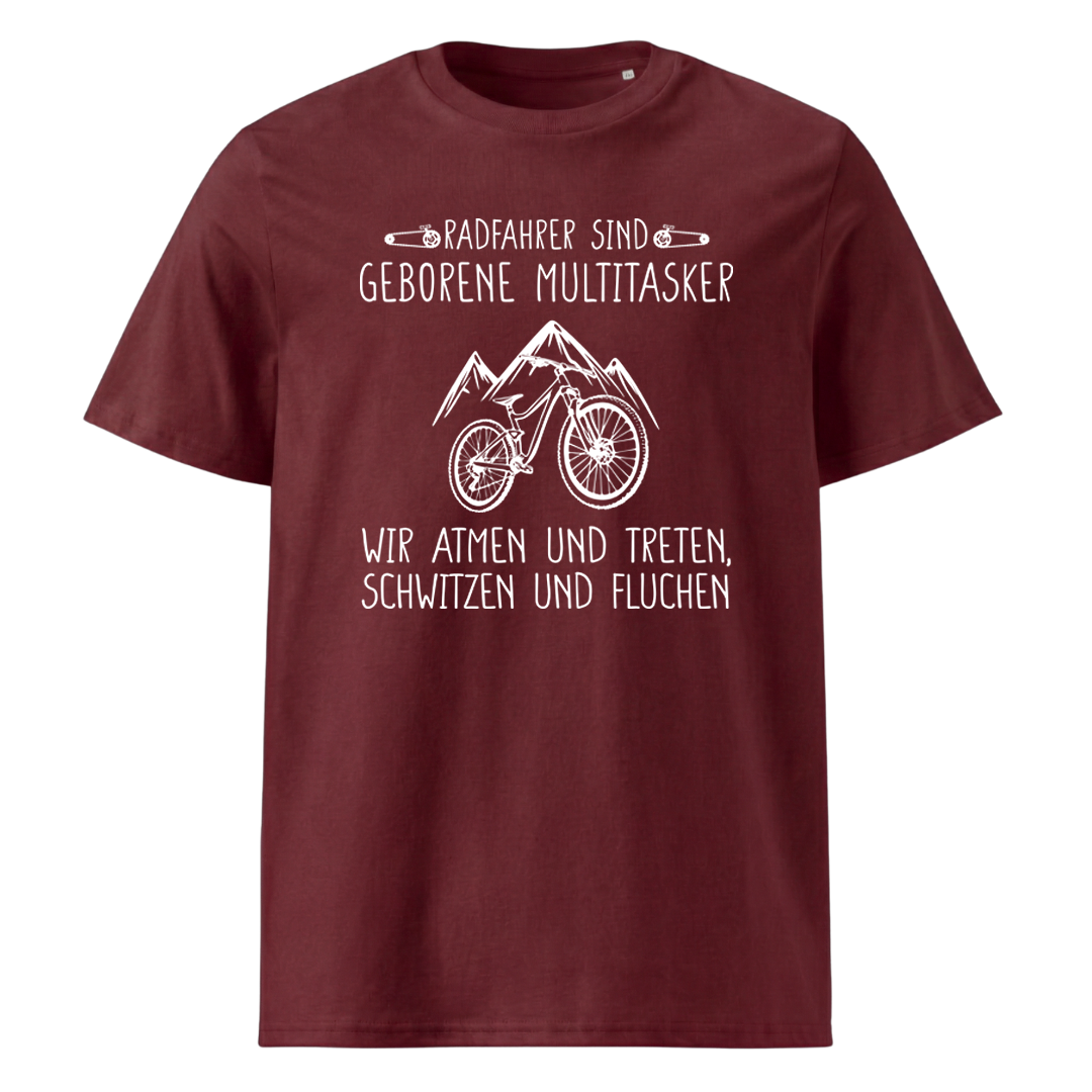 Multitasker T-Shirt mit Wander-Spruch, Print Nahaufnahme