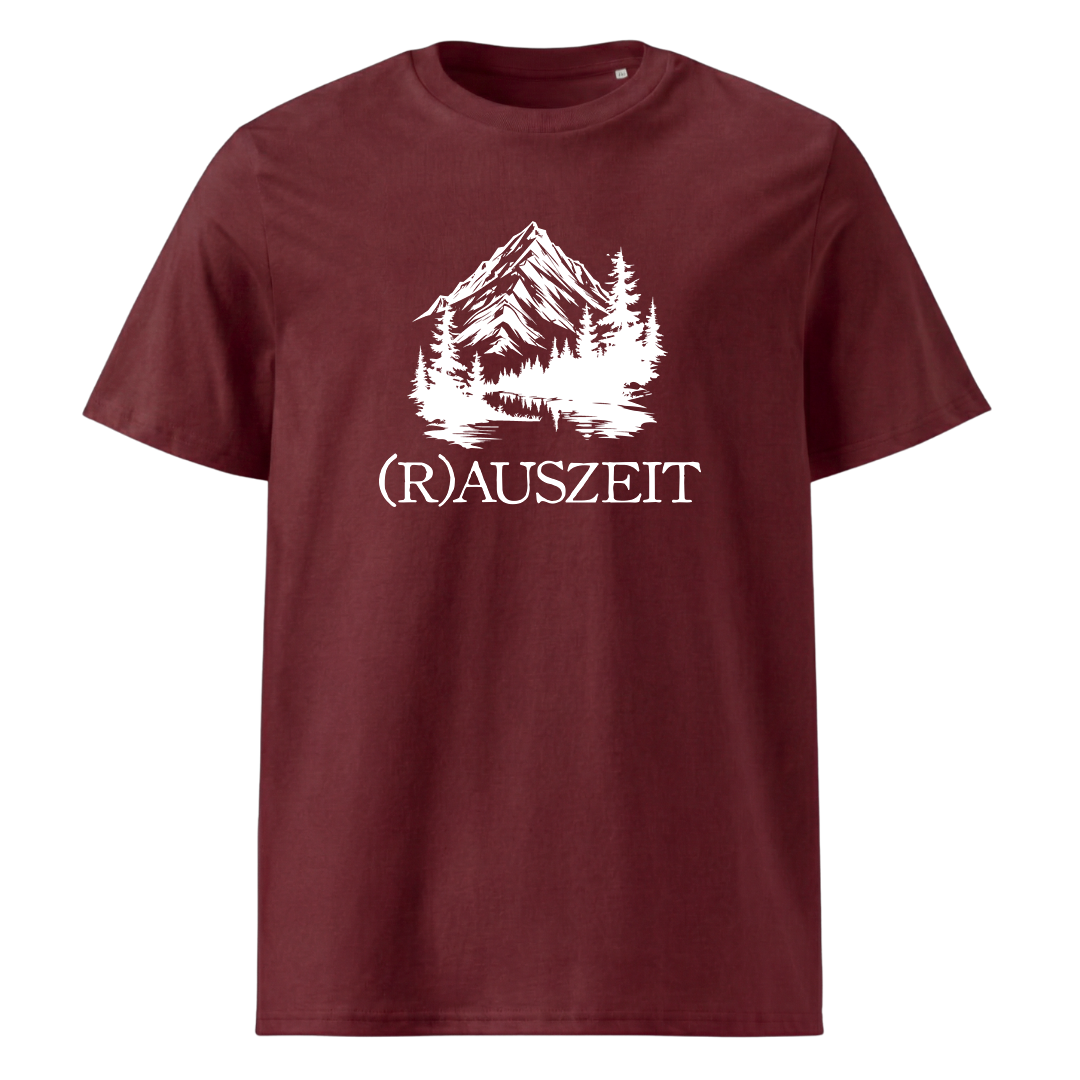 Rauszeit T-Shirt Unisex mit Auszeit-Spruch, Print Nahaufnahme