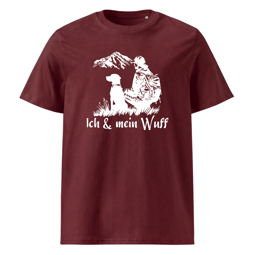 Ich & Mein Wuff T-Shirt Unisex mit Hund-Motiv, Print Nahaufnahme