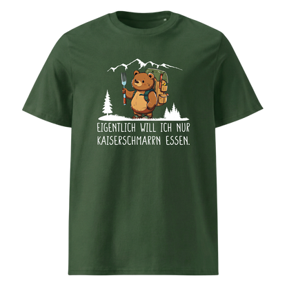 Kaiserschmarrn Bär T-Shirt Unisex mit Kaiserschmarrn-Spruch, Detailansicht