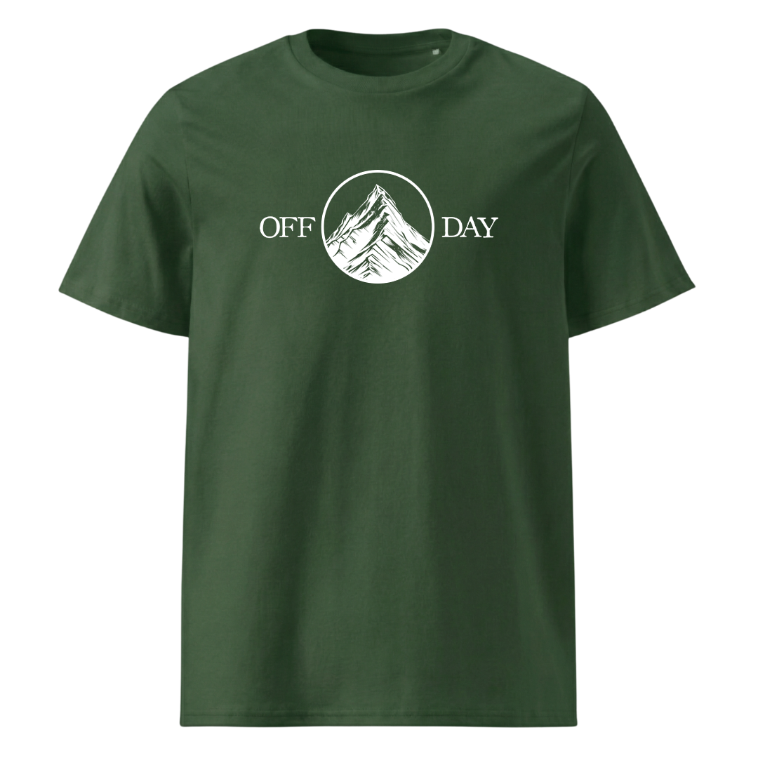 Off Day T-Shirt Unisex mit Bergmotiv, Detailansicht