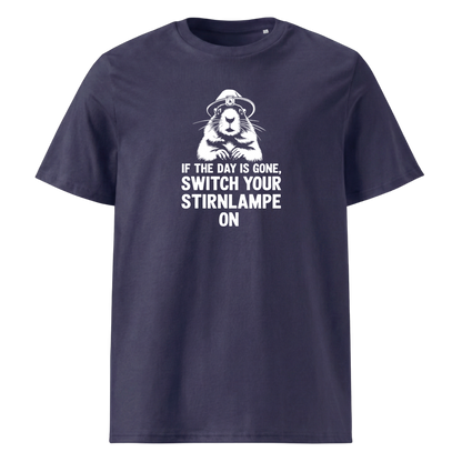 Stirnlampe T-Shirt mit Wander-Spruch, weitere Ansicht
