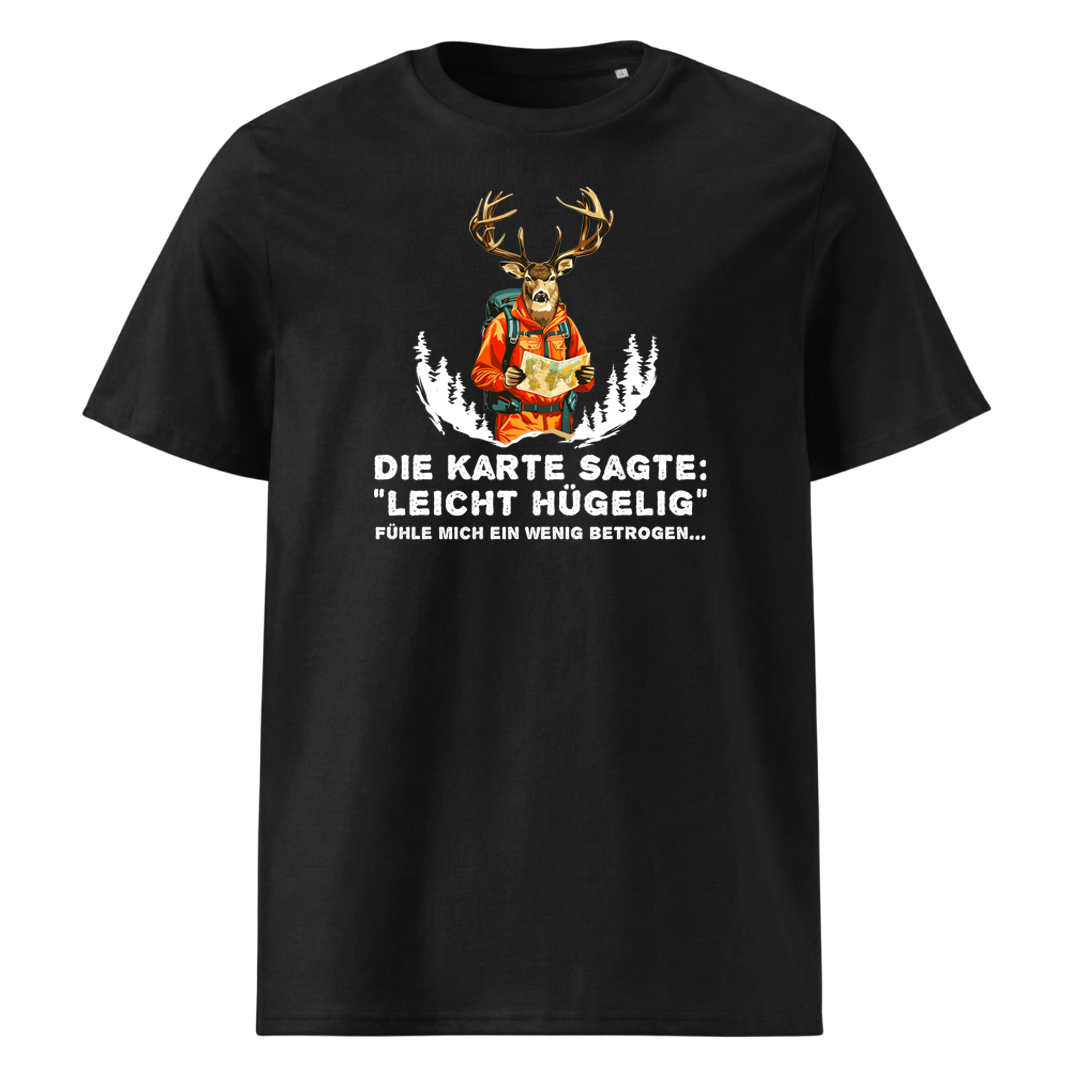 Leicht Hügelig T-Shirt Unisex mit Schriftzug, Frontansicht