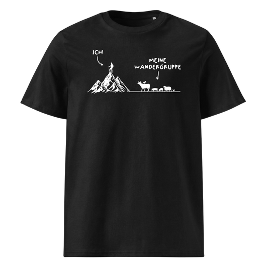 Wandergruppe T-Shirt Unisex mit Wander-Motiv, Frontansicht
