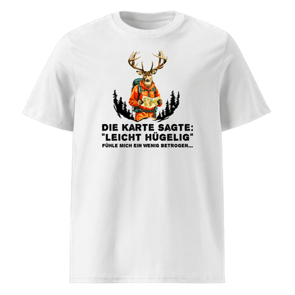 Leicht Hügelig T-Shirt Unisex mit Schriftzug, Motivdetail