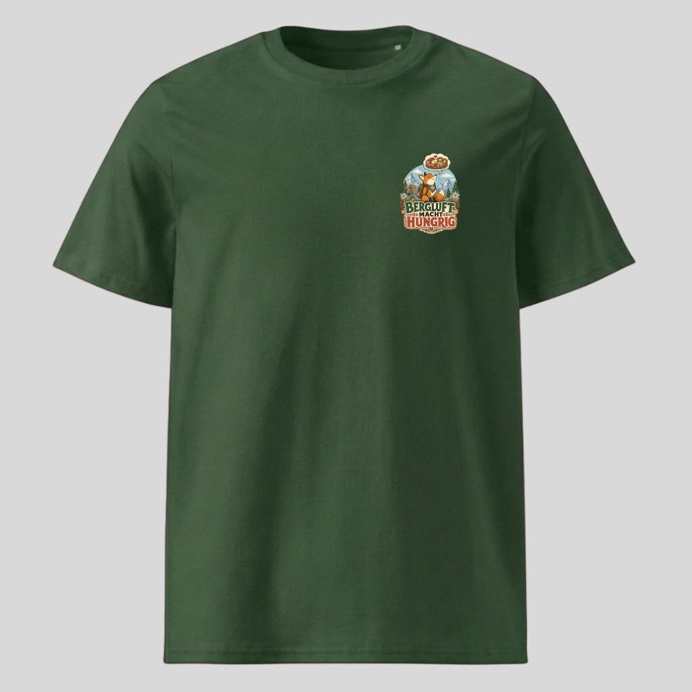 Bergluft macht hungrig Unisex T-Shirt mit Brustdruck, Kraxelgaudi