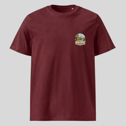 Gemütlich mit Aussicht Unisex T-Shirt mit Brustdruck, Kraxelgaudi