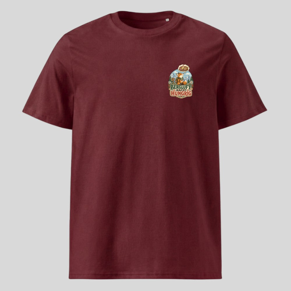Bergluft macht hungrig Unisex T-Shirt mit Brustdruck, Kraxelgaudi