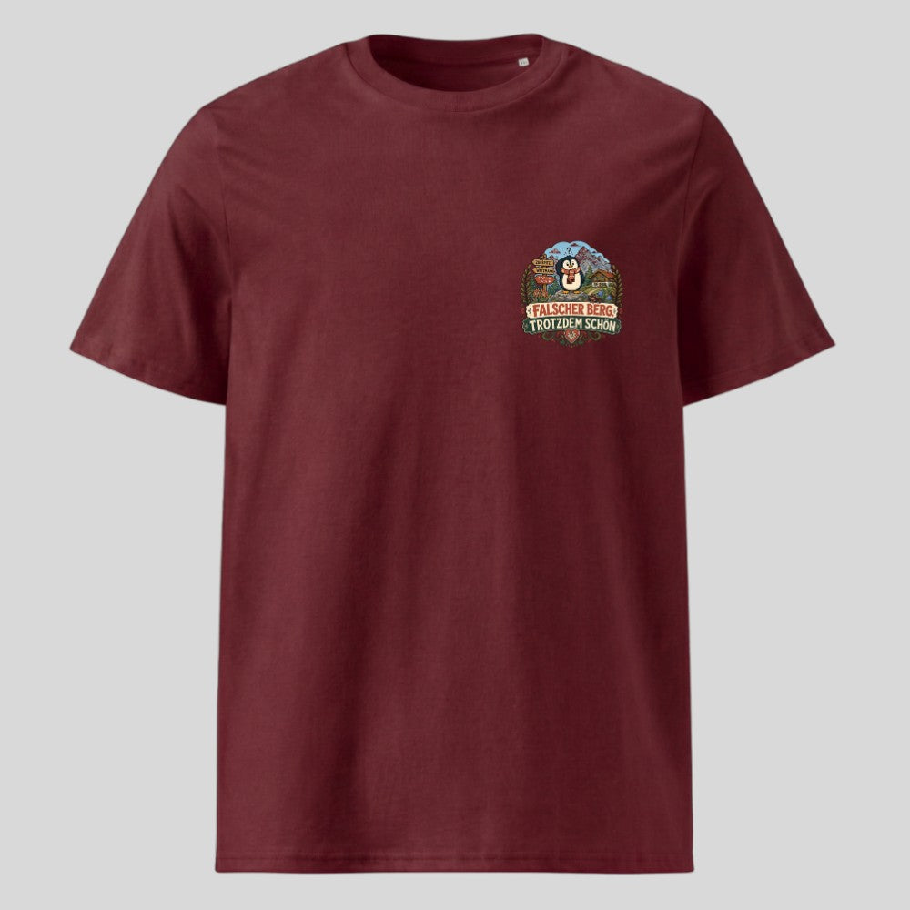 Falscher Berg Unisex T-Shirt mit Brustdruck, Kraxelgaudi