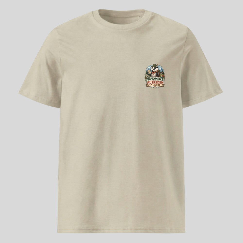 Höhenmeter und Ausreden Unisex T-Shirt mit Brustdruck, Kraxelgaudi